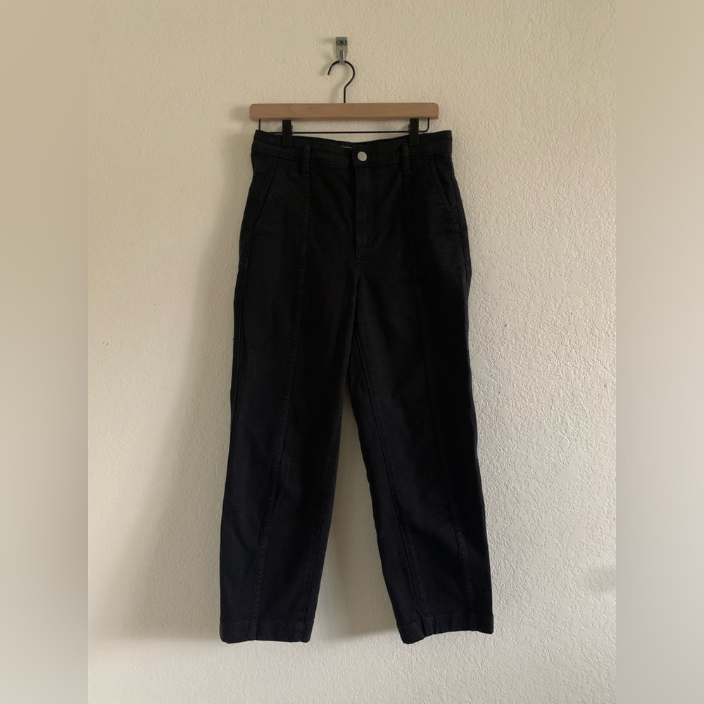 Everlane Women's High-Rise Straight Leg Pants Black Ankle Pants Crop 6R
